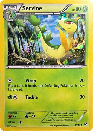 Servine (3/114) (Cracked Ice Holo) [Noir et Blanc : Ensemble de base] 