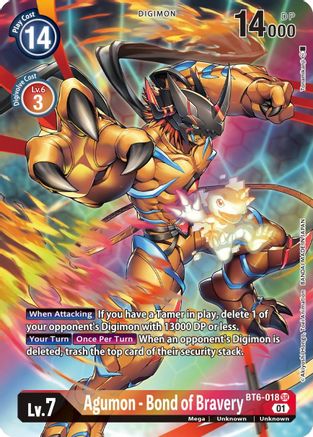 Agumon - Bond of Bravery [BT6-018] (Alternate Art) [Double Diamond] - Trinity Hobby