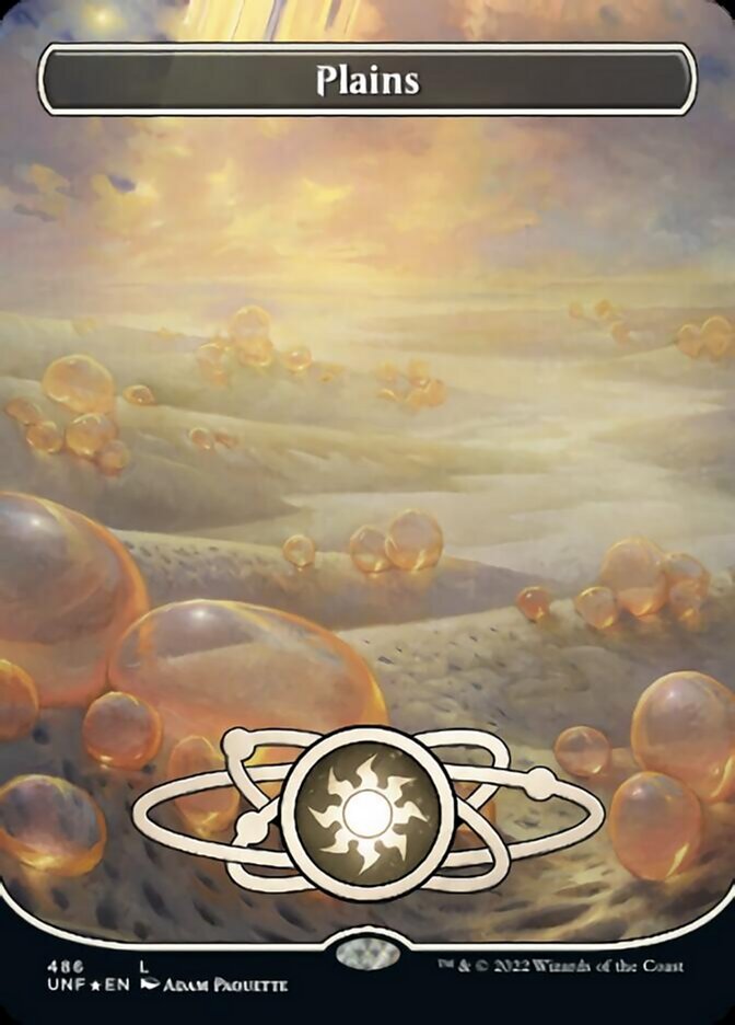 Plains (486) (Planetary Space-ic Land) (Galaxy Foil) [Unfinity] - Trinity Hobby