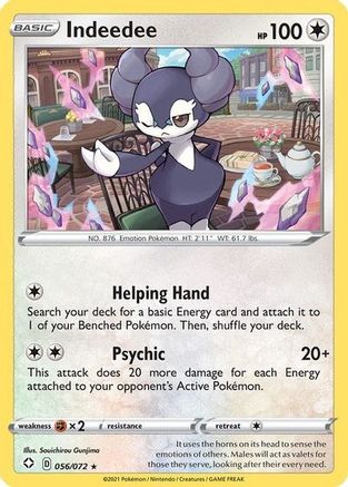 Indeedee (056/072) (Theme Deck Exclusive) [Sword & Shield: Shining Fates] - Trinity Hobby
