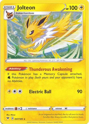 Jolteon (Cosmos Holo) - (047/185) Holofoil [Miscellaneous Cards & Products]