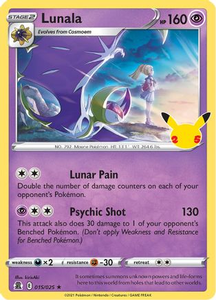 Lunala (015/025) [Celebrations: 25th Anniversary] - Trinity Hobby