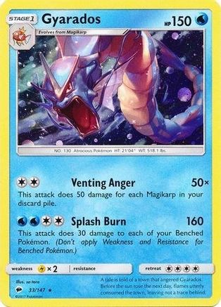 Gyarados (33/147) (Cosmos Holo) [Sun & Moon: Burning Shadows] - Trinity Hobby