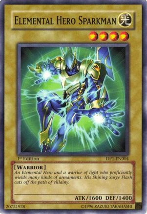 Elemental Hero Sparkman [DP1-EN004] - Duelist Pack 1: Jaden Yuki 1st Edition - Common / Short Print - Trinity Hobby