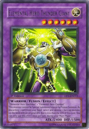 Elemental Hero Thunder Giant [DP1-EN011] - Duelist Pack 1: Jaden Yuki 1st Edition - Rare - Trinity Hobby