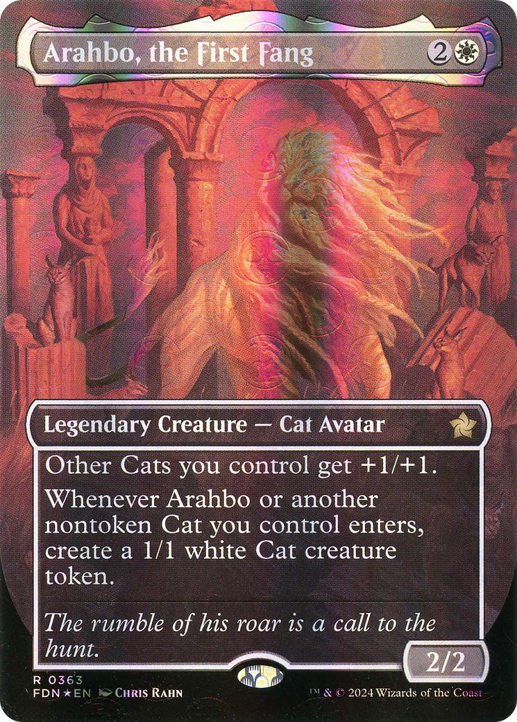 Arahbo, the First Fang (Borderless) (Mana Foil) [Foundations] - Trinity Hobby
