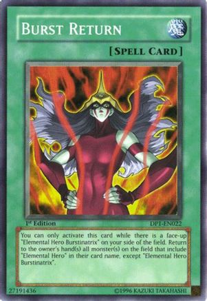 Burst Return [DP1-EN022] - Duelist Pack 1: Jaden Yuki Unlimited - Super Rare - Trinity Hobby