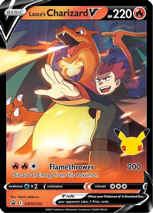 Lance's Charizard V (SWSH133) (Celebrations) [Sword & Shield: Black Star Promos] - Trinity Hobby