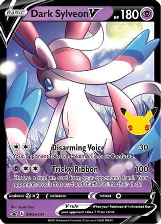 Dark Sylveon V (SWSH134) (Celebrations) [Sword & Shield: Black Star Promos] - Trinity Hobby