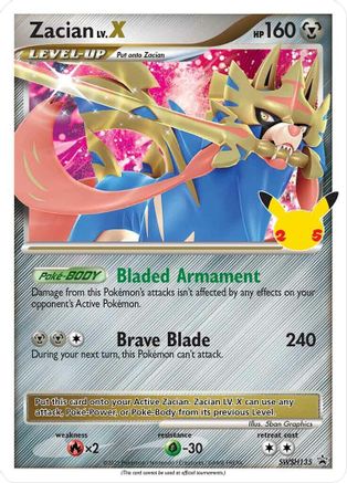 Zacian LV.X (SWSH135) (Celebrations) [Sword & Shield: Black Star Promos] - Trinity Hobby