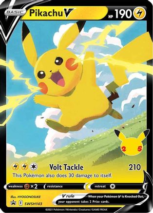 Pikachu V (SWSH143) (Celebrations) [Sword & Shield: Black Star Promos] - Trinity Hobby