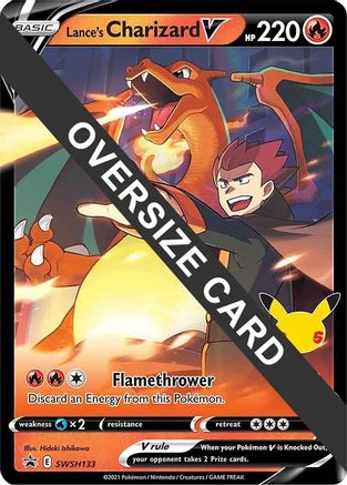 Lance's Charizard V (SWSH133) (Jumbo Card) [Sword & Shield: Black Star Promos] - Trinity Hobby