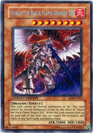Horus The Black Flame Dragon LV8 [EEN-ENSE1] Secret Rare - Trinity Hobby