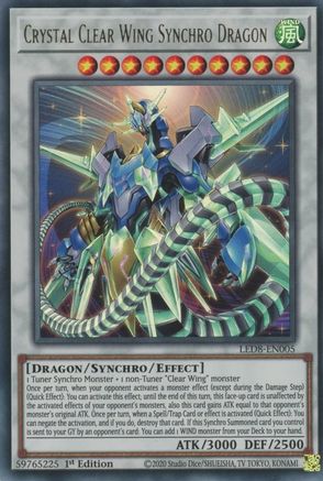 Crystal Clear Wing Synchro Dragon [LED8-EN005] Ultra Rare - Trinity Hobby