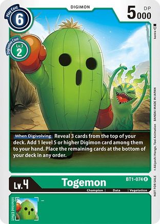 Togemon [BT1-074] (Official Tournament Pack Vol.3) [Release Special Booster Promos] - Trinity Hobby