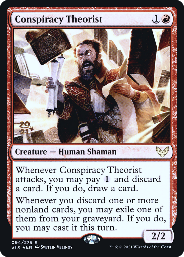 Conspiracy Theorist [Strixhaven: School of Mages Prerelease Promos] - Trinity Hobby