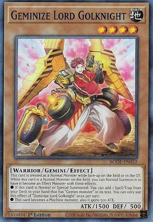 Geminize Lord Golknight [BODE-EN032] Common - Trinity Hobby