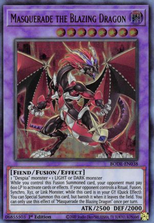 Masquerade the Blazing Dragon [BODE-EN038] Ultra Rare - Trinity Hobby
