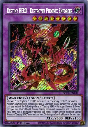 Destiny HERO - Destroyer Phoenix Enforcer [BODE-EN039] Secret Rare - Trinity Hobby