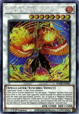 Zoroa, the Magistus Conflagrant Calamity [BODE-EN045] Secret Rare - Trinity Hobby