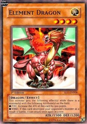 Element Dragon [SD1-EN008] - Structure Deck: Dragon's Roar 1st Edition - Common / Short Print - Trinity Hobby