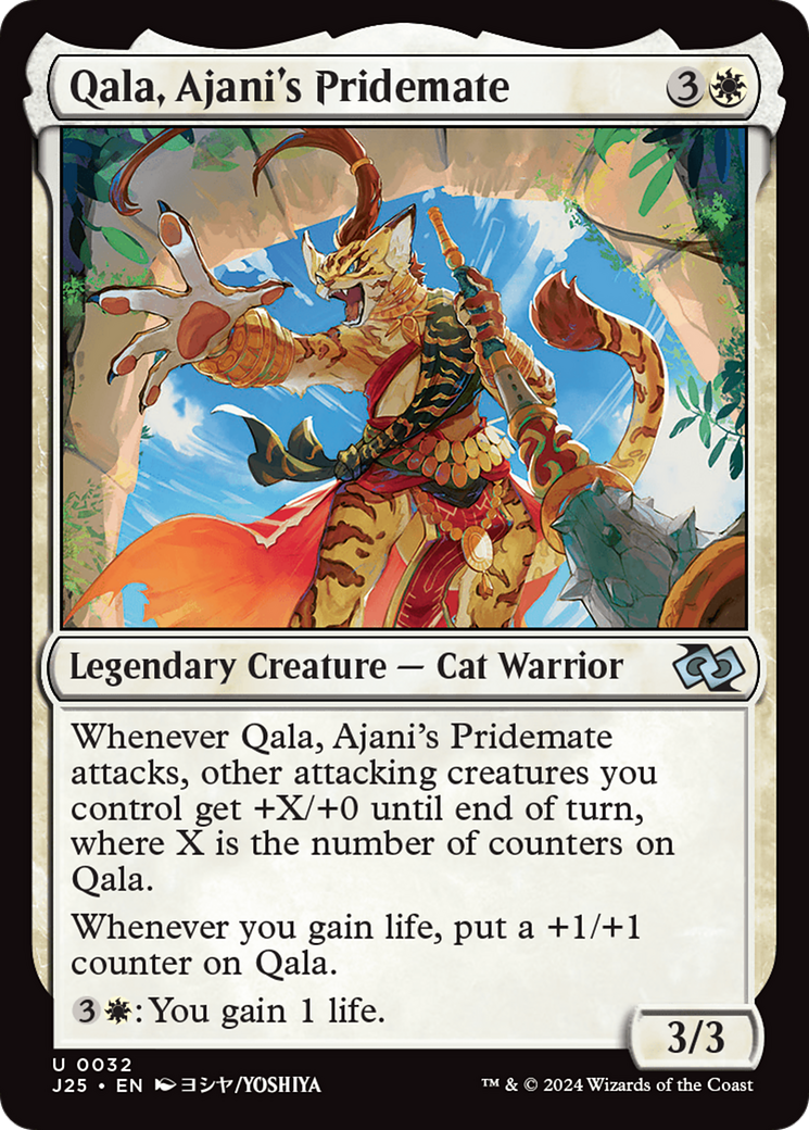 Qala, Ajani's Pridemate (Anime) [Foundations Jumpstart] - Trinity Hobby