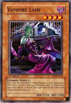 Vampire Lady [SD2-EN010] - Structure Deck: Zombie Madness Unlimited - Common / Short Print - Trinity Hobby