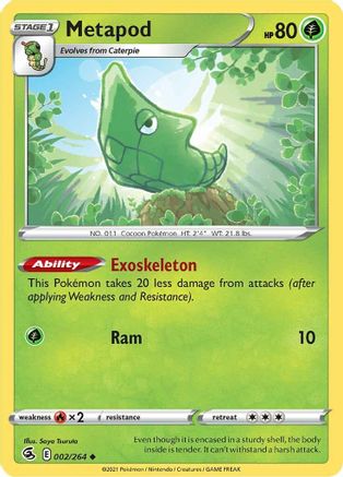 Metapod (002/264) [Sword & Shield: Fusion Strike] - Trinity Hobby