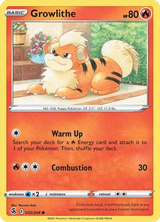 Growlithe (032/264) [Sword & Shield: Fusion Strike] - Trinity Hobby