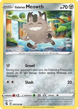 Galarian Meowth (180/264) [Sword & Shield: Fusion Strike] - Trinity Hobby