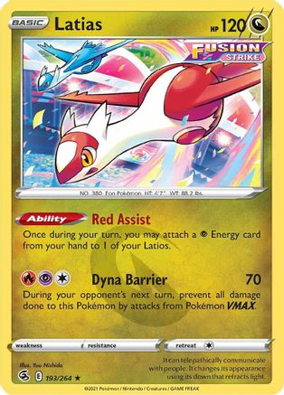 Latias (193/264) [Sword & Shield: Fusion Strike] - Trinity Hobby