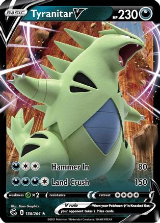 Tyranitar V (158/264) [Sword & Shield: Fusion Strike] - Trinity Hobby