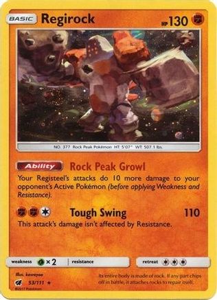 Regirock (53/111) (Cosmos Holo) [Sun & Moon: Crimson Invasion] - Trinity Hobby