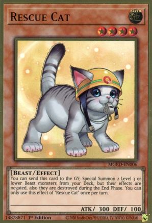 Rescue Cat (Alternate Art) [MGED-EN006] Gold Rare - Trinity Hobby