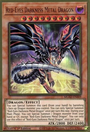 Red-Eyes Darkness Metal Dragon (Alternate Art) [MGED-EN009] Gold Rare - Trinity Hobby