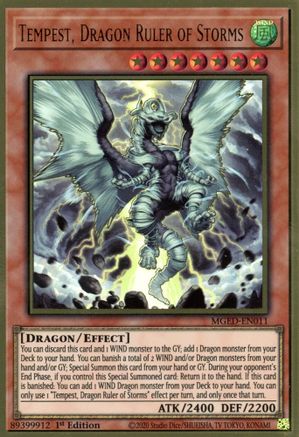Tempest, Dragon Ruler of Storms [MGED-EN011] Gold Rare - Trinity Hobby