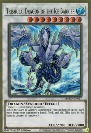 Trishula, Dragon of the Ice Barrier [MGED-EN027] Gold Rare - Trinity Hobby