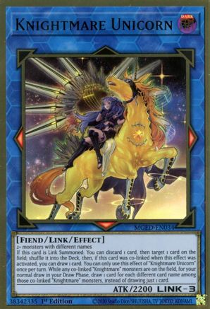 Knightmare Unicorn (Alternate Art) [MGED-EN034] Gold Rare - Trinity Hobby
