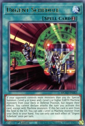 Urgent Schedule [MGED-EN063] Rare - Trinity Hobby