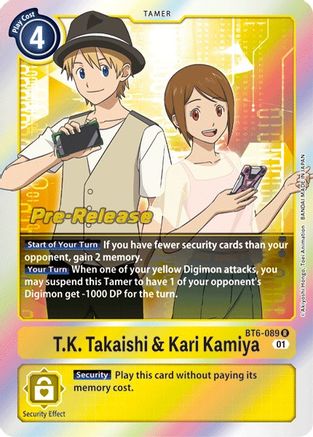 T.K. Takaishi & Kari Kamiya [BT6-089] [Double Diamond Pre-Release Cards] - Trinity Hobby
