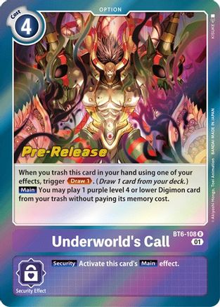 Underworld's Call [BT6-108] [Cartes de pré-version double diamant] 