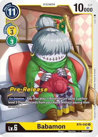 Babamon [BT6-042] [Double Diamond Pre-Release Cards] - Trinity Hobby