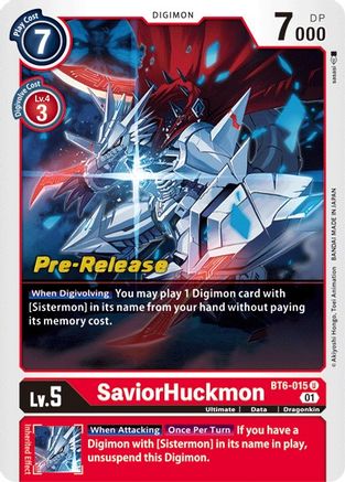 SaviorHuckmon [BT6-015] [Double Diamond Pre-Release Cards] - Trinity Hobby