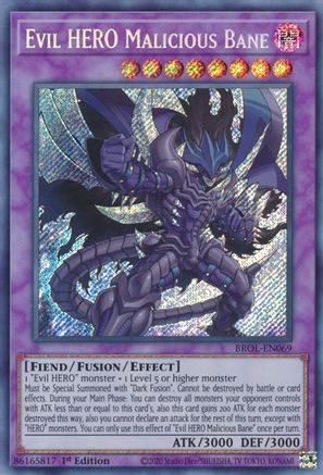 Evil HERO Malicious Bane [BROL-EN069] Secret Rare - Trinity Hobby