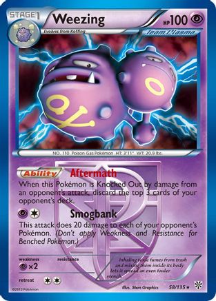 Weezing (58/135) (Theme Deck Exclusive) (Team Plasma) [Black & White: Plasma Storm] - Trinity Hobby