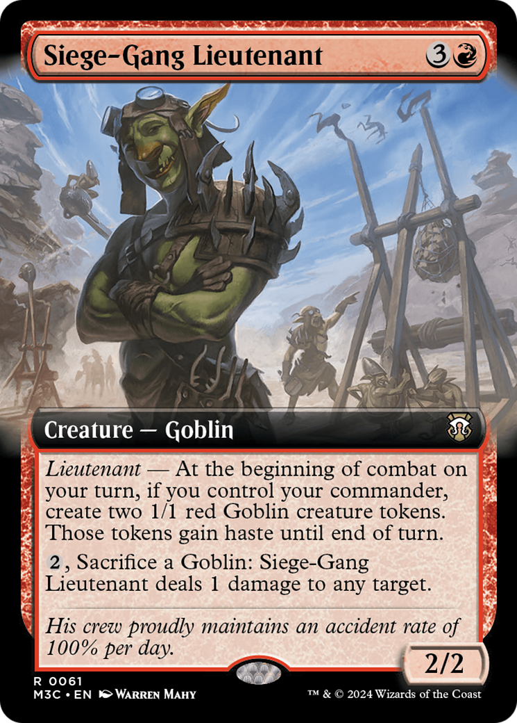 Siege-Gang Lieutenant (Extended Art) [Modern Horizons 3 Commander] - Trinity Hobby