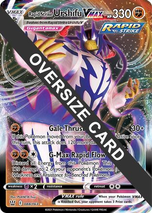 Rapid Strike Urshifu VMAX (088/163) (Jumbo Card) [Sword & Shield: Battle Styles] - Trinity Hobby
