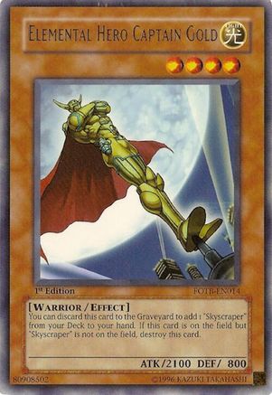 Elemental Hero Captain Gold [FOTB-EN014] Ultra Rare - Trinity Hobby
