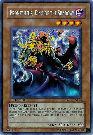 Prometheus, King of the Shadows [FOTB-EN063] Secret Rare - Trinity Hobby