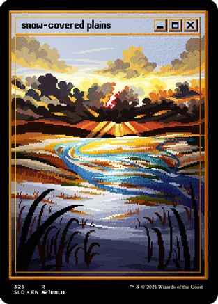 Snow-Covered Plains (PixelSnowLands.jpg) (Foil Etched) (SLD-325) - [Secret Lair Drop Series] Foil - Trinity Hobby
